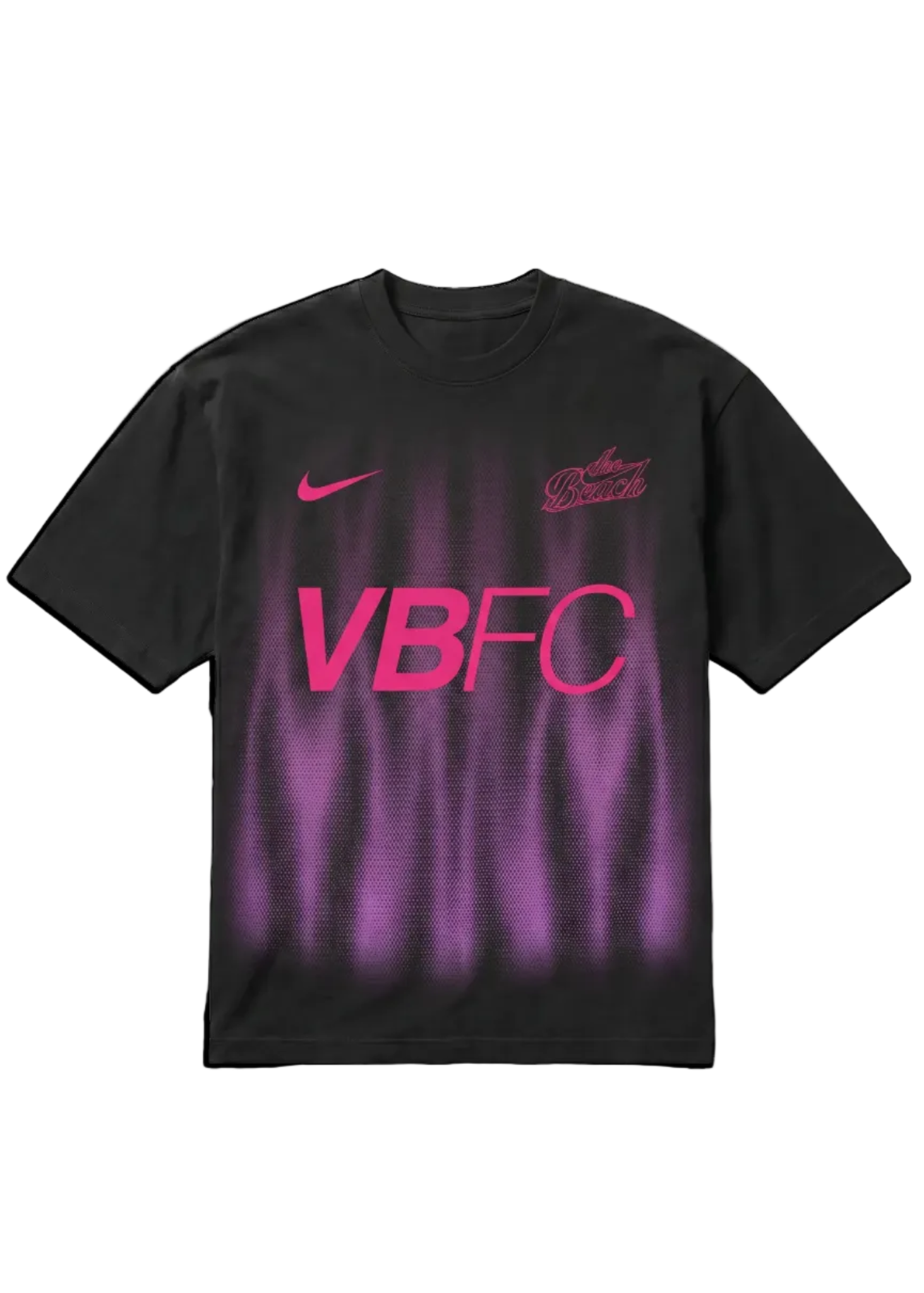 Flame Black Pink Tee - VBFC x The Beach
