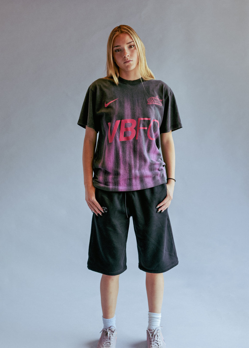 Flame Black Pink Tee - VBFC x The Beach